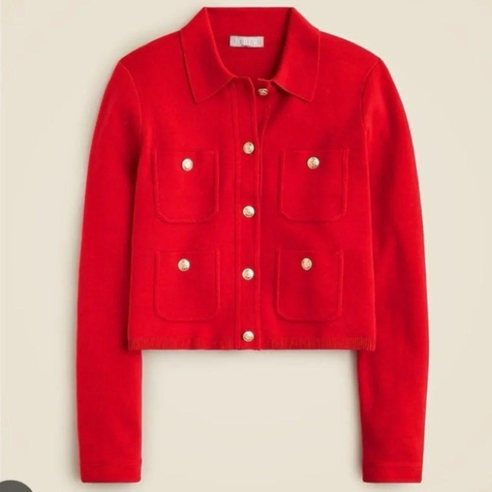 J. Crew Women's Red Patchpocket Button-Up